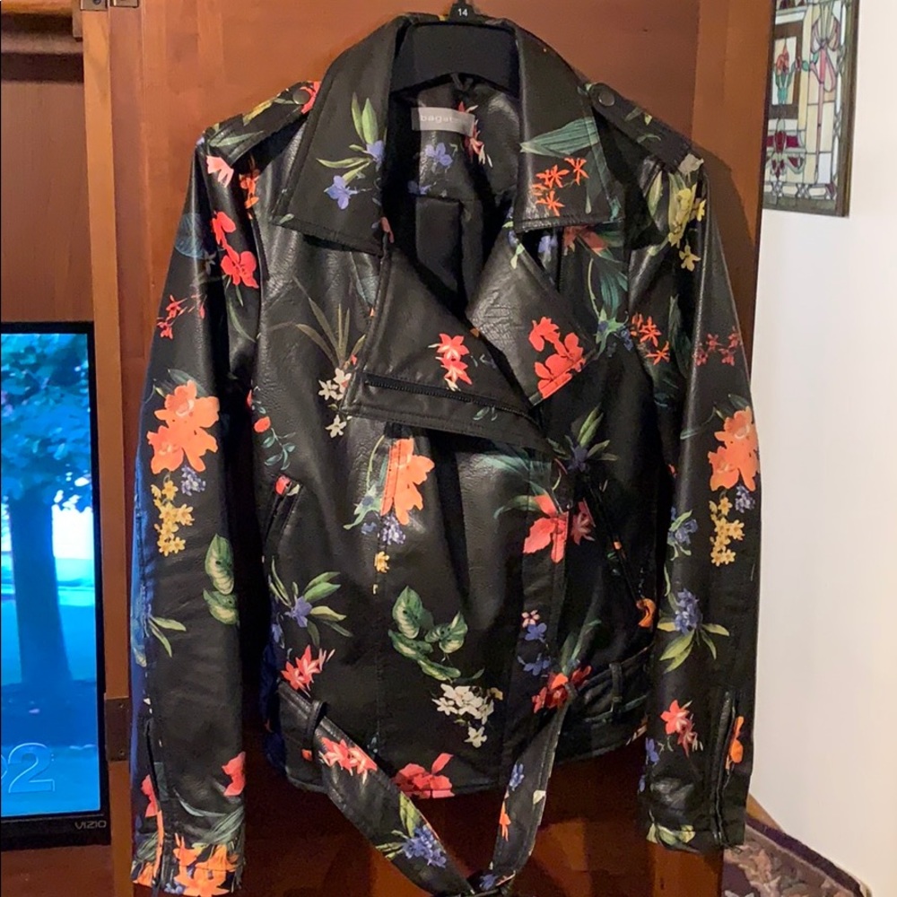 Faux Leather printed jacket